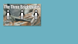 The Three Brick Layers
I’m laying
bricks.
 