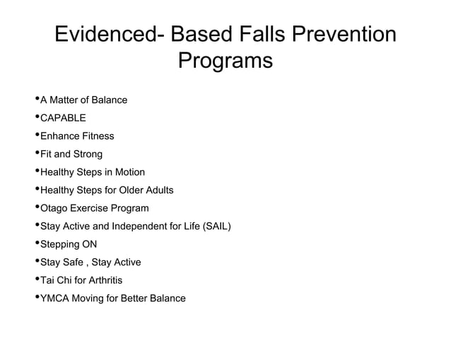 Setting up a falls prevention program | PPTX