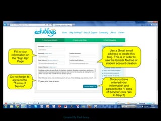 Setting up an edublogs account (edublogs)