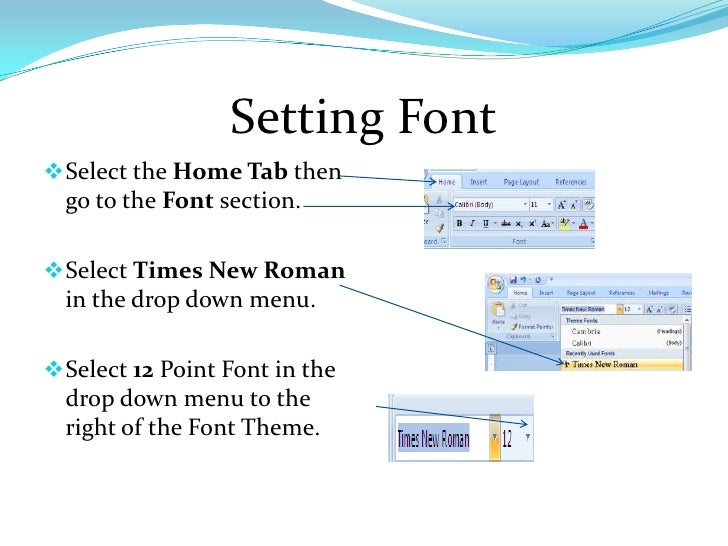 setting up a paper using mla format