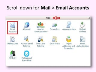 Scroll down for Mail > Email Accounts