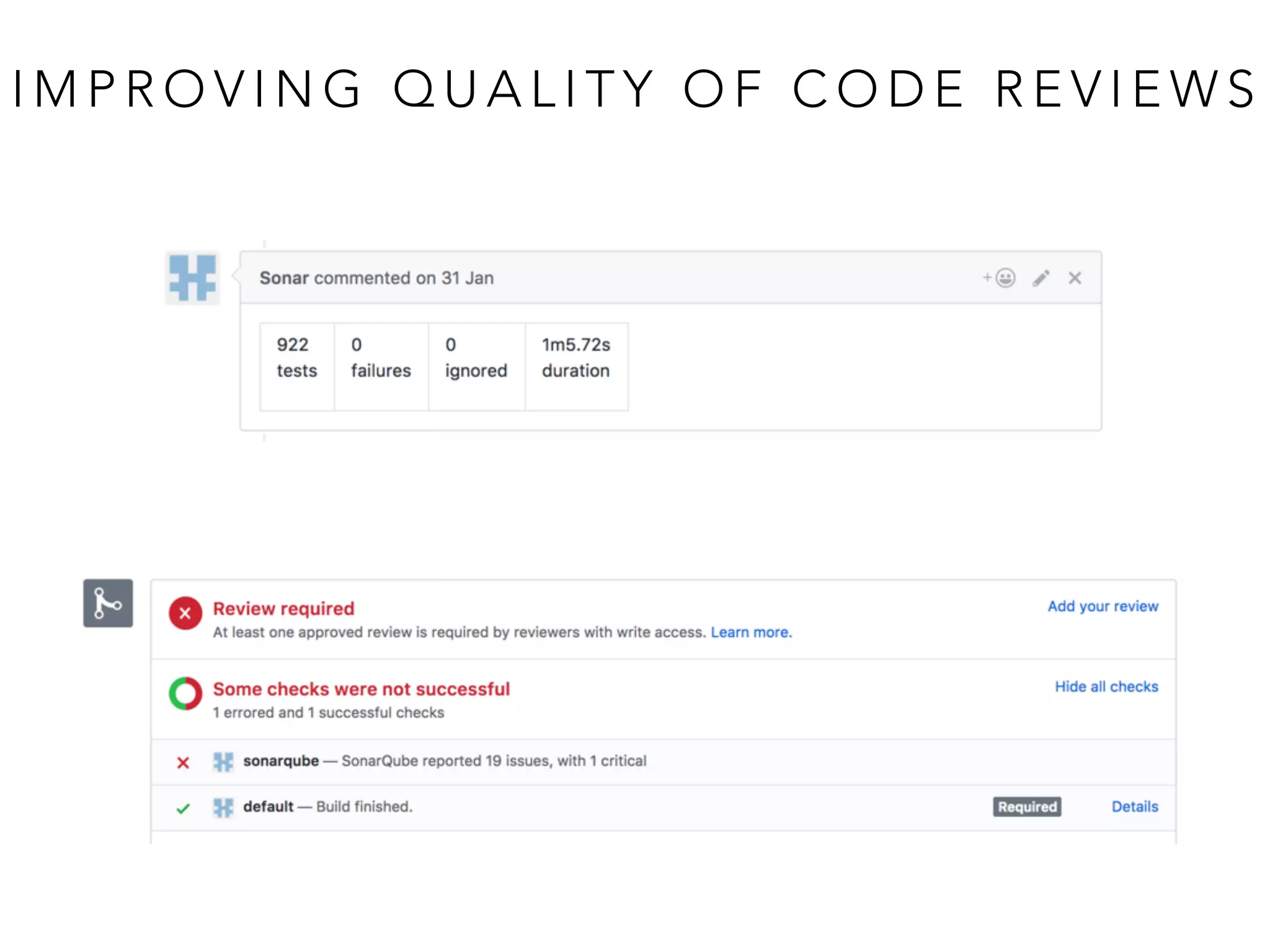 I M P R O V I N G Q U A L I T Y O F C O D E R E V I E W S
 