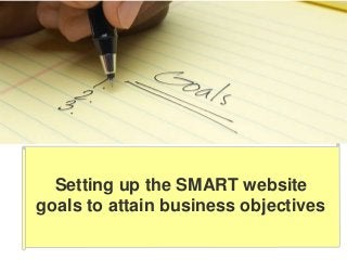 Setting up the SMART website
goals to attain business objectives
 