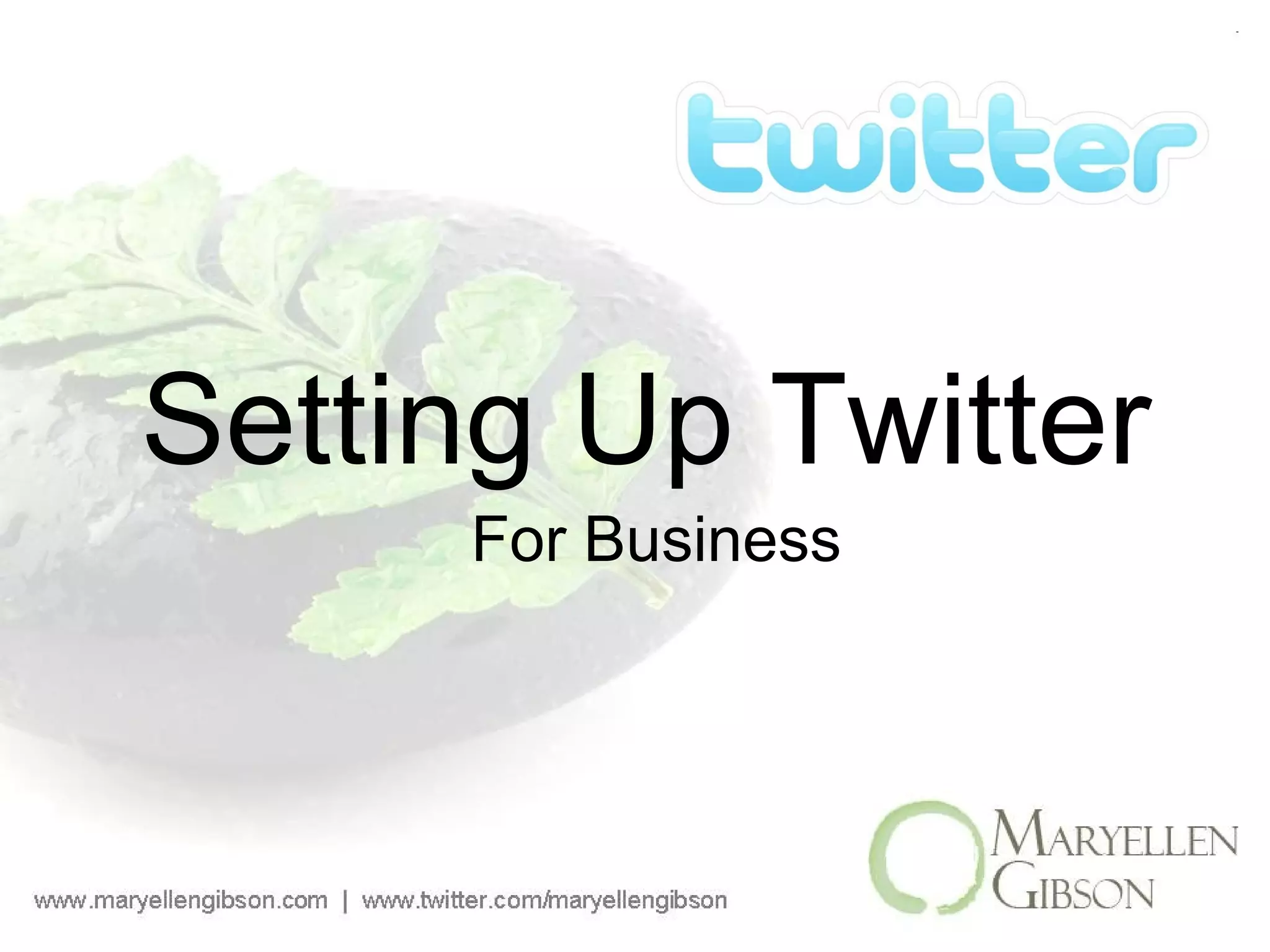 Setting Up Twitter for Business | PPT