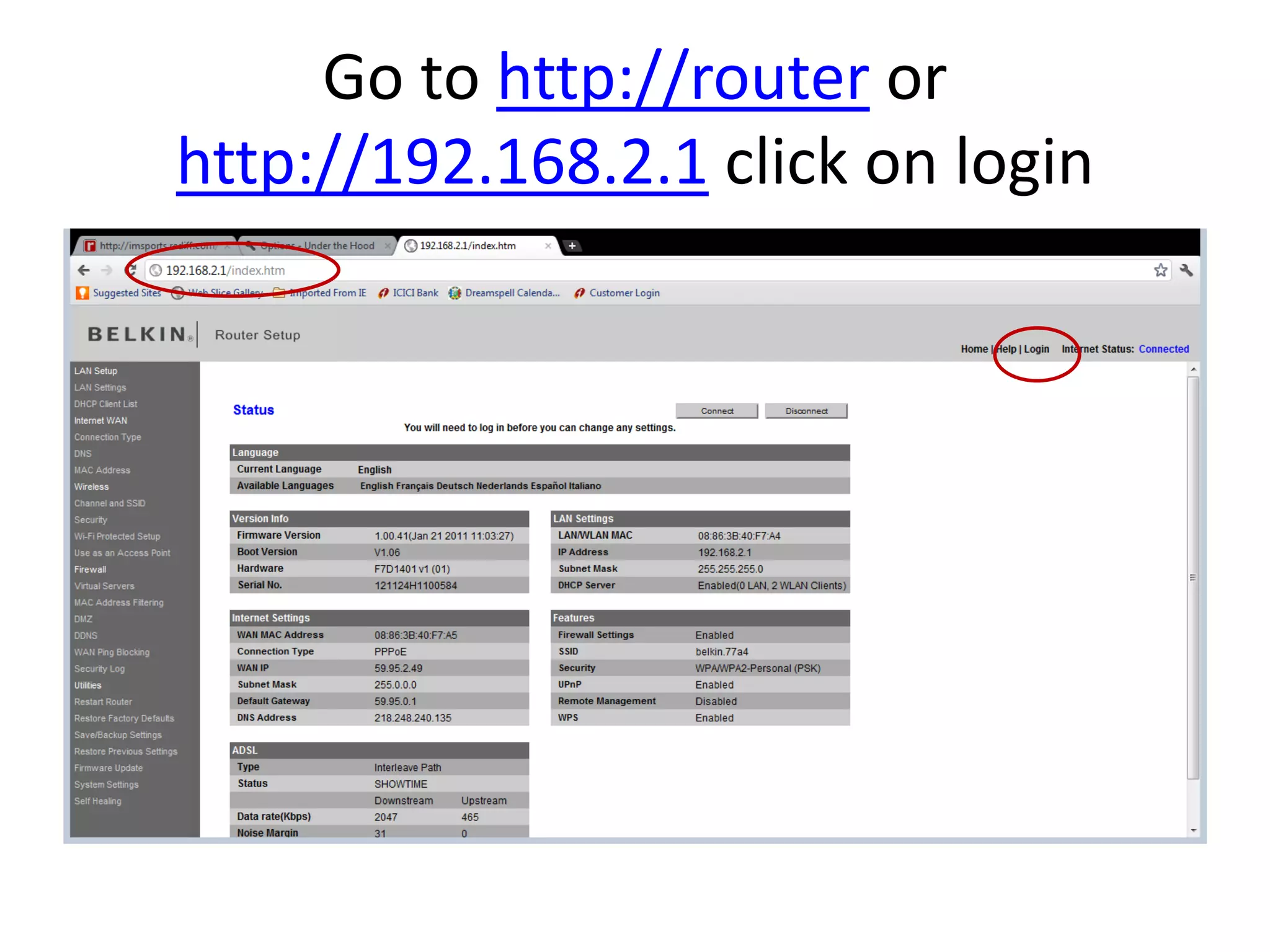 Hhti Ruter Setting up wifi modem cum router(belkin) | PDF