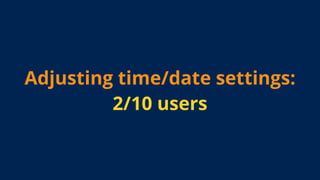 Adjusting time/date settings:
2/10 users
 