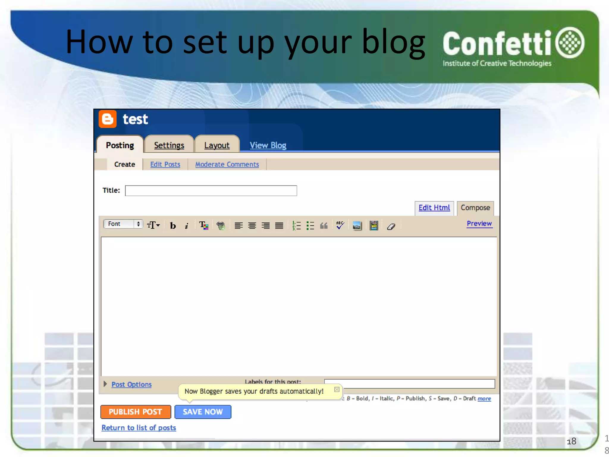 How to set up your blog1818