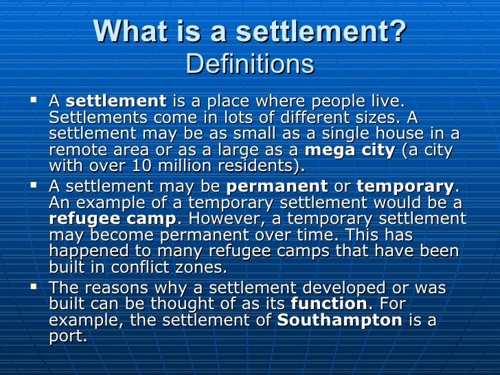 Settlement Revision Hobart High School 2008