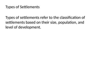 Comprehensive Overview of Settlement Patterns and Influencing Factors ...