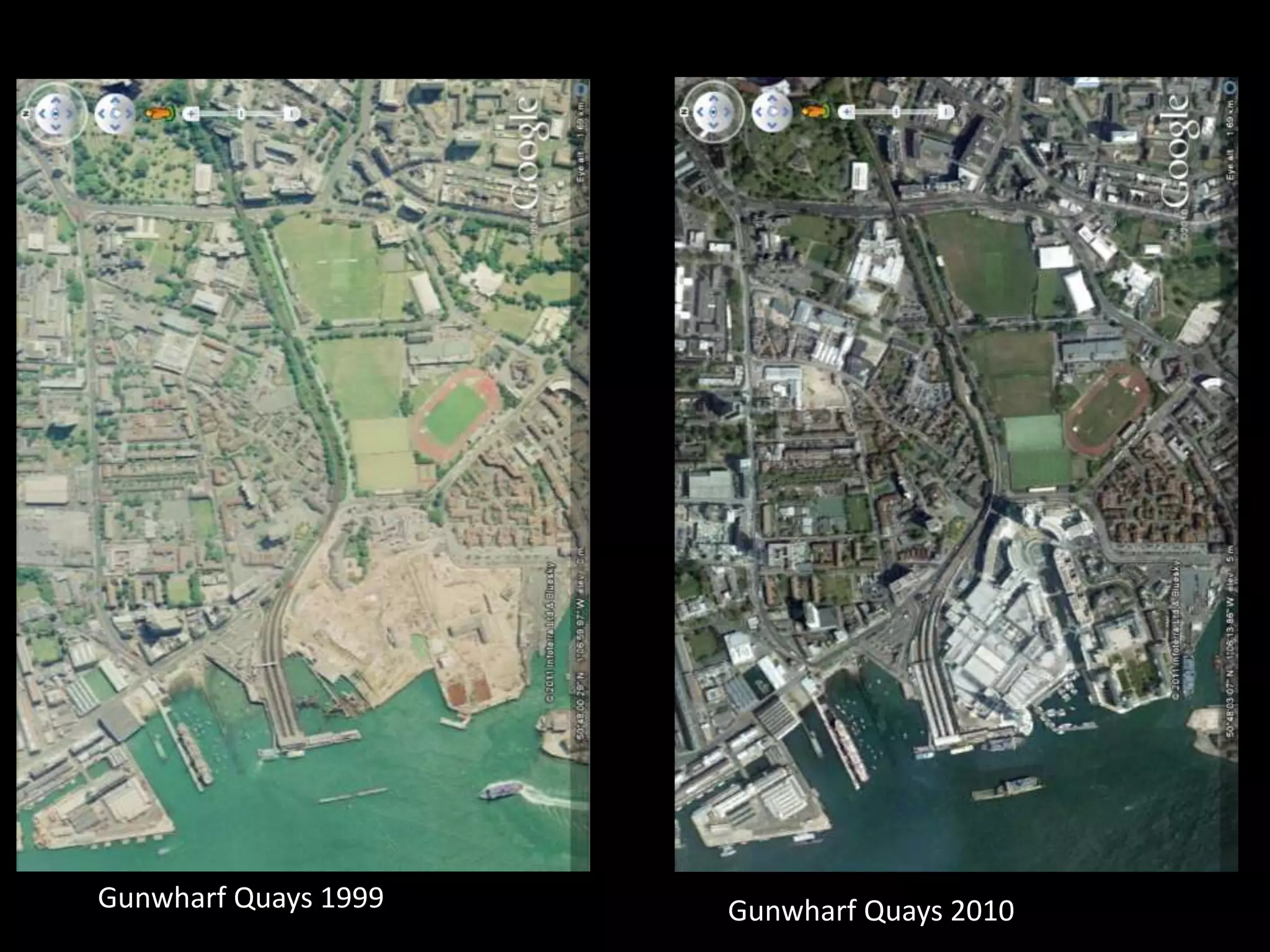 Gunwharf Quays 1999   Gunwharf Quays 2010
 