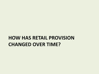 HOW HAS RETAIL PROVISION
CHANGED OVER TIME?
 