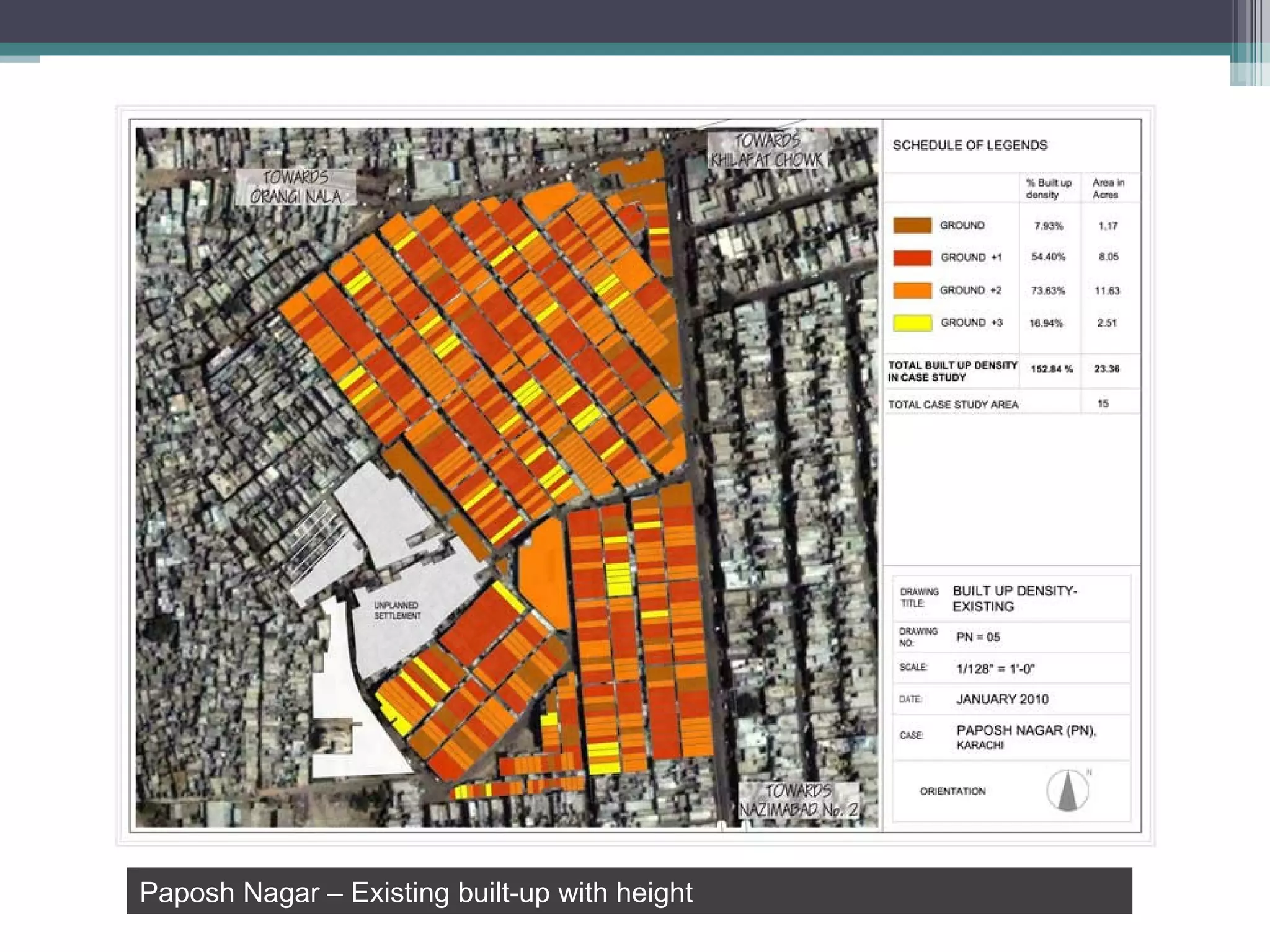 Paposh Nagar – Existing built-up with height 