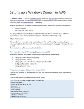 How to set up a Windows Domain on AWS | PDF