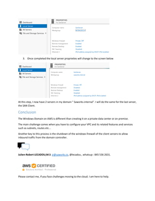 How to set up a Windows Domain on AWS | PDF
