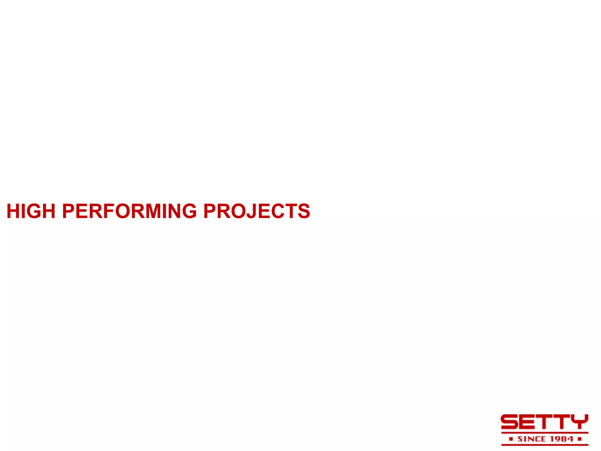 HIGH PERFORMING PROJECTS
 