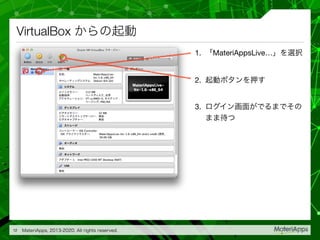VirtualBox
1. MateriAppsLive… 

2. 

3.
12
 