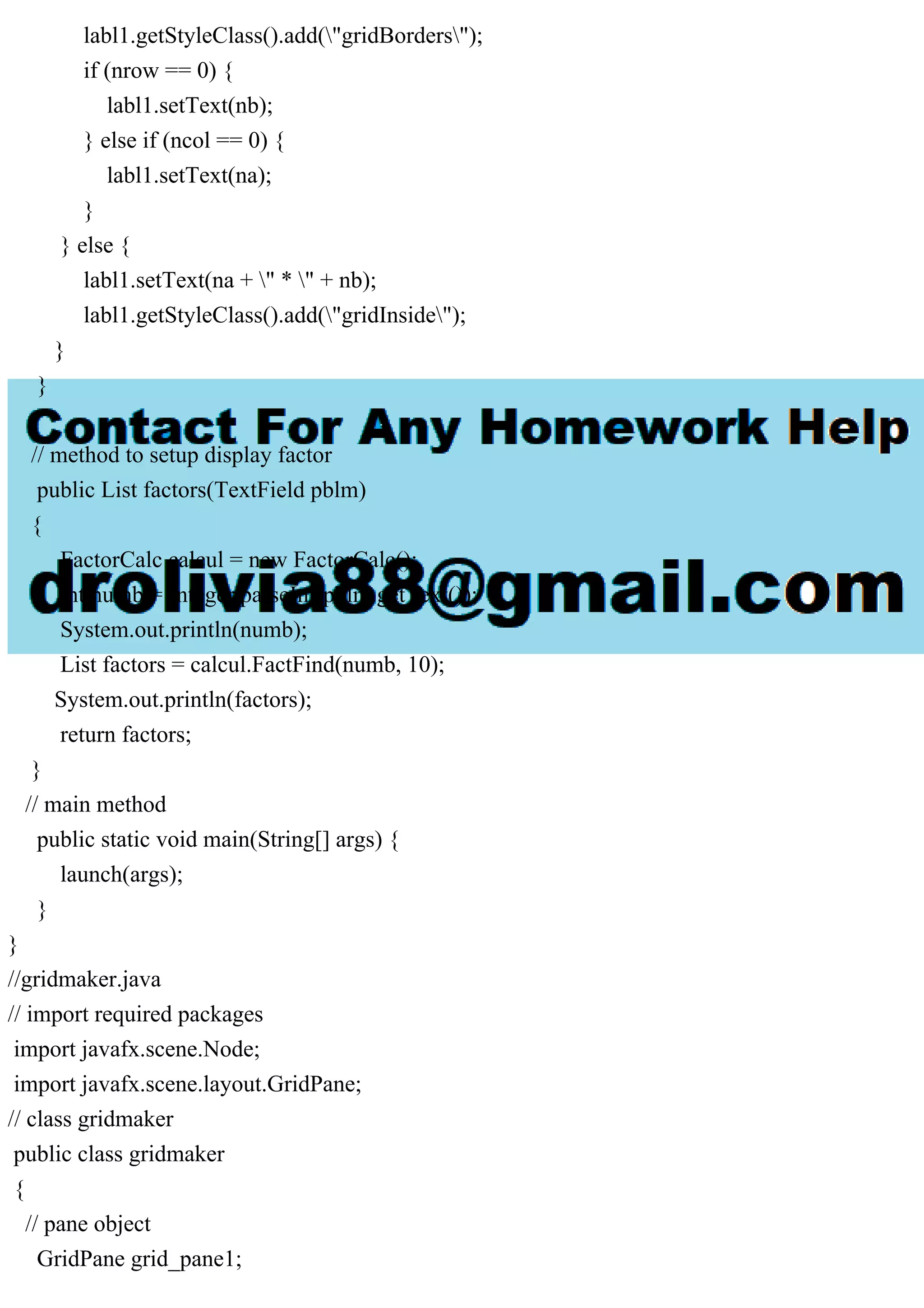 Set up a JavaFX GUI-based program that shows a 10 times 10 grid of la.pdf