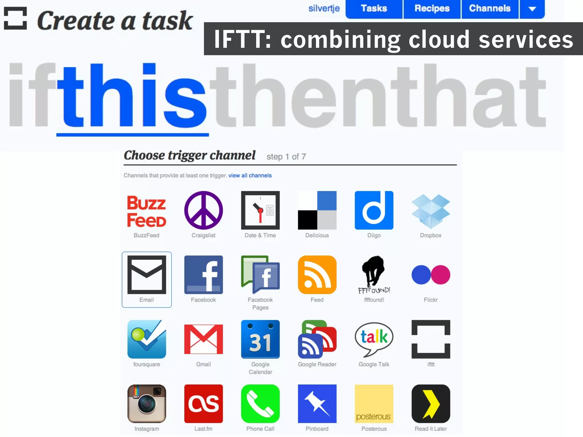 IFTT: combining cloud services
 