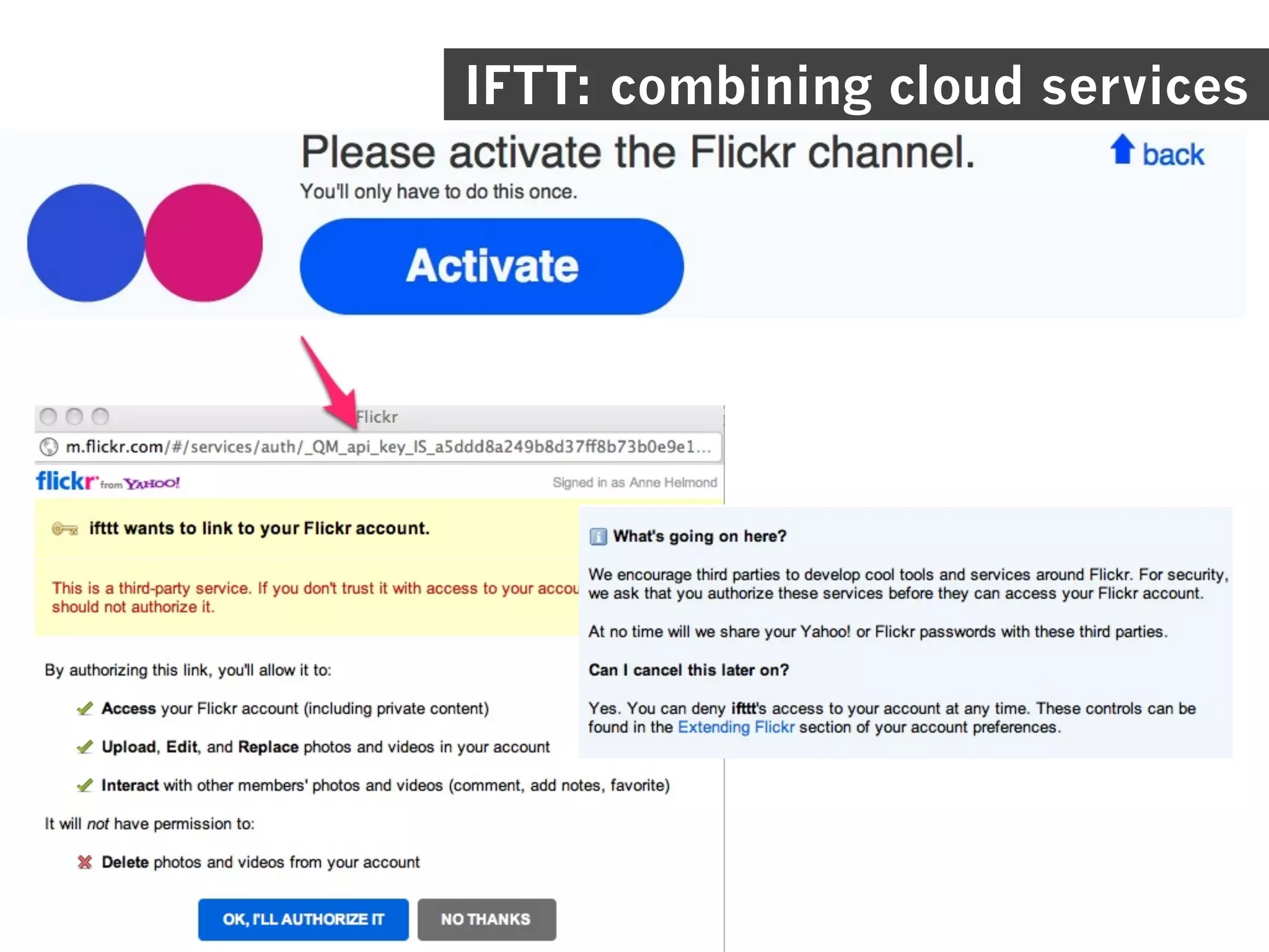 IFTT: combining cloud services
 
