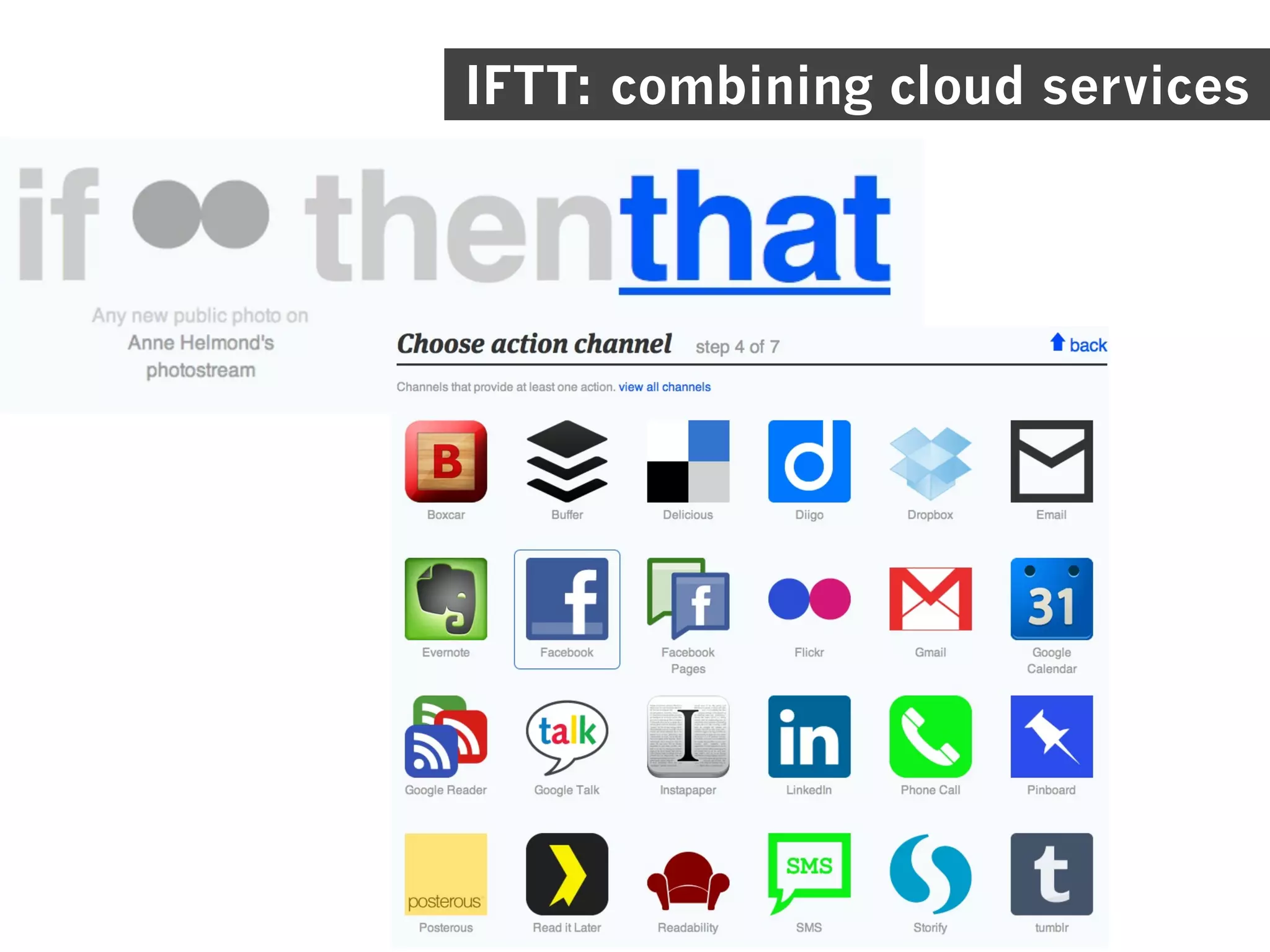 IFTT: combining cloud services
 