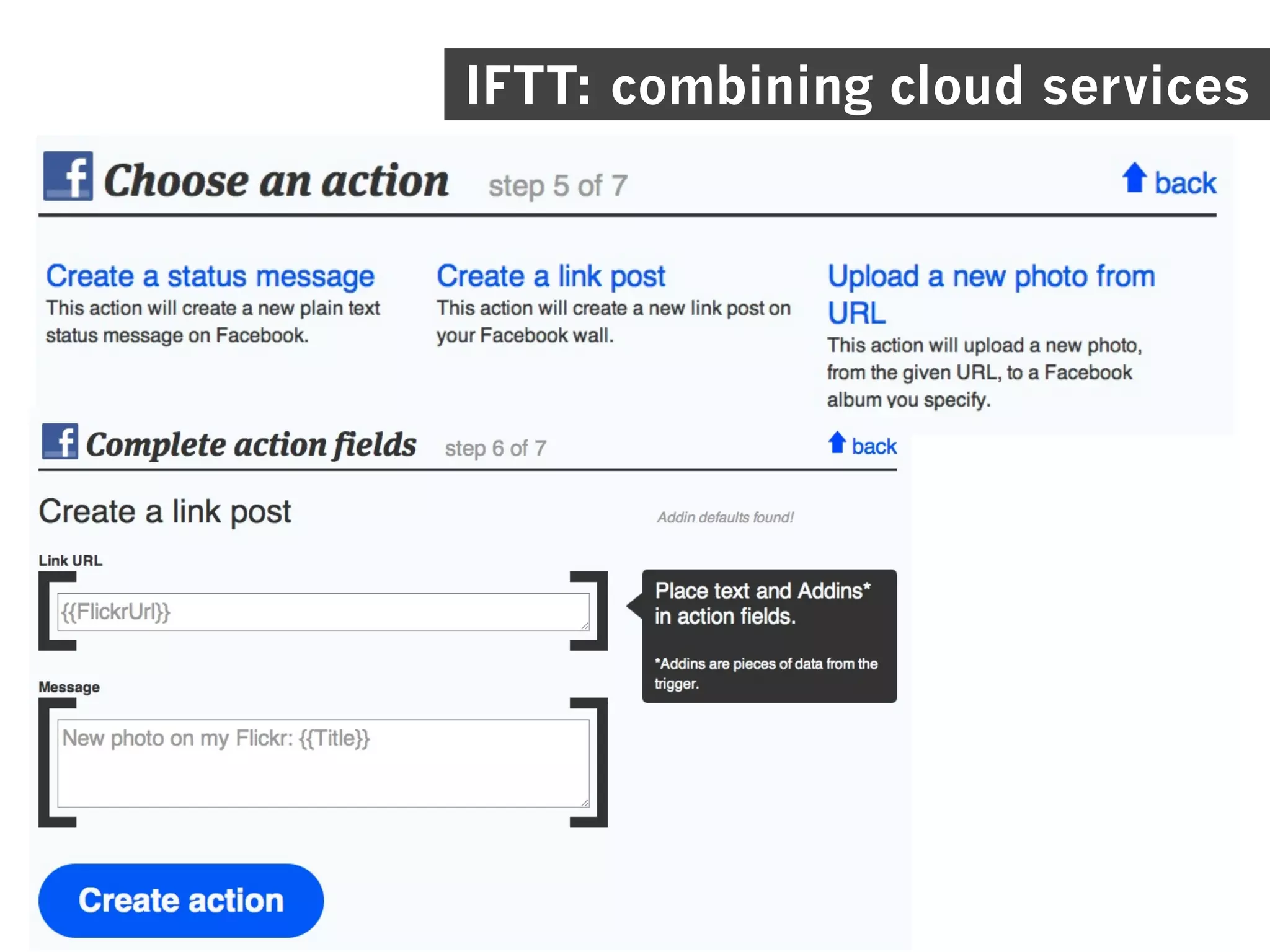 IFTT: combining cloud services
 