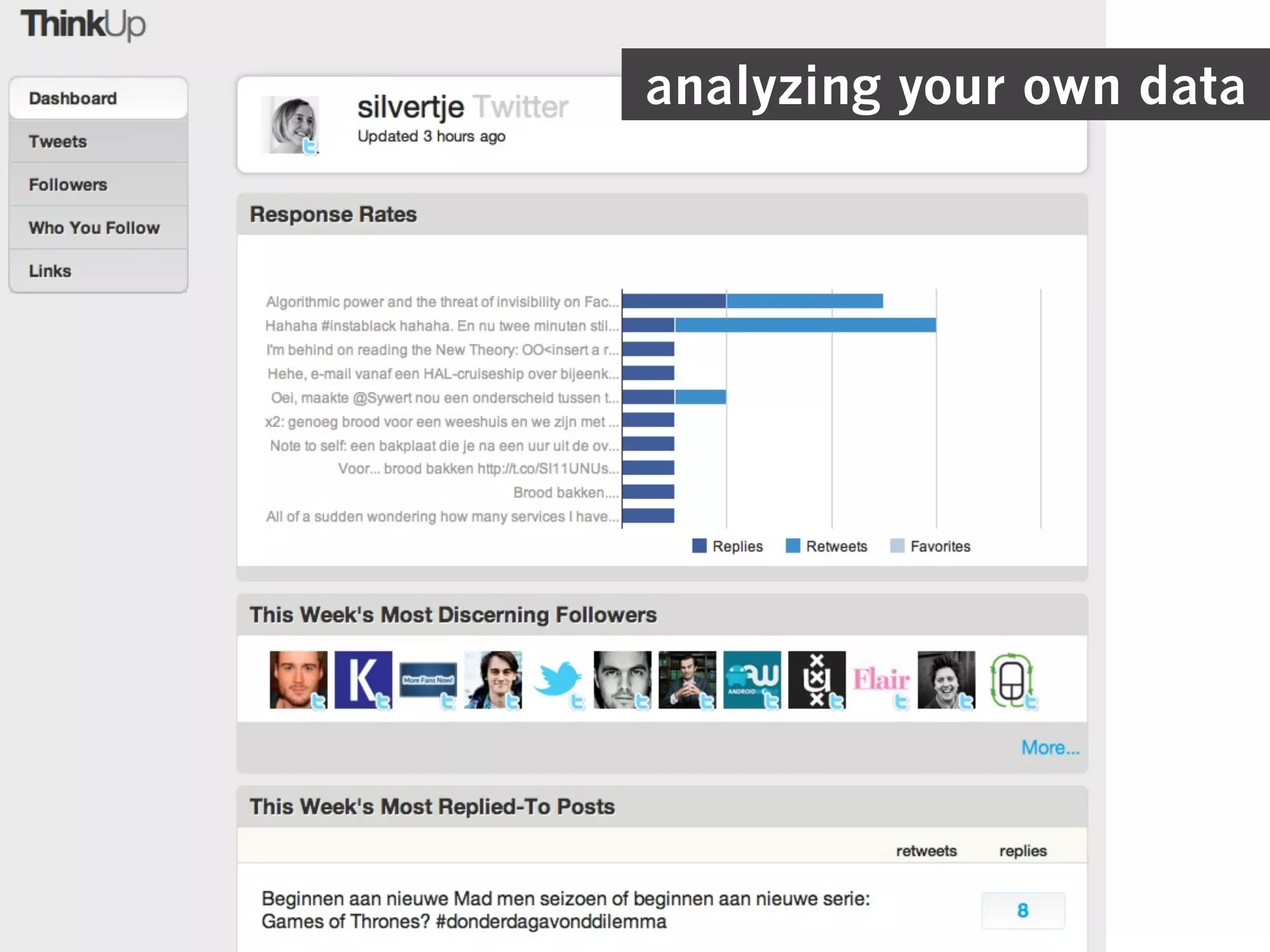 analyzing your own data
 