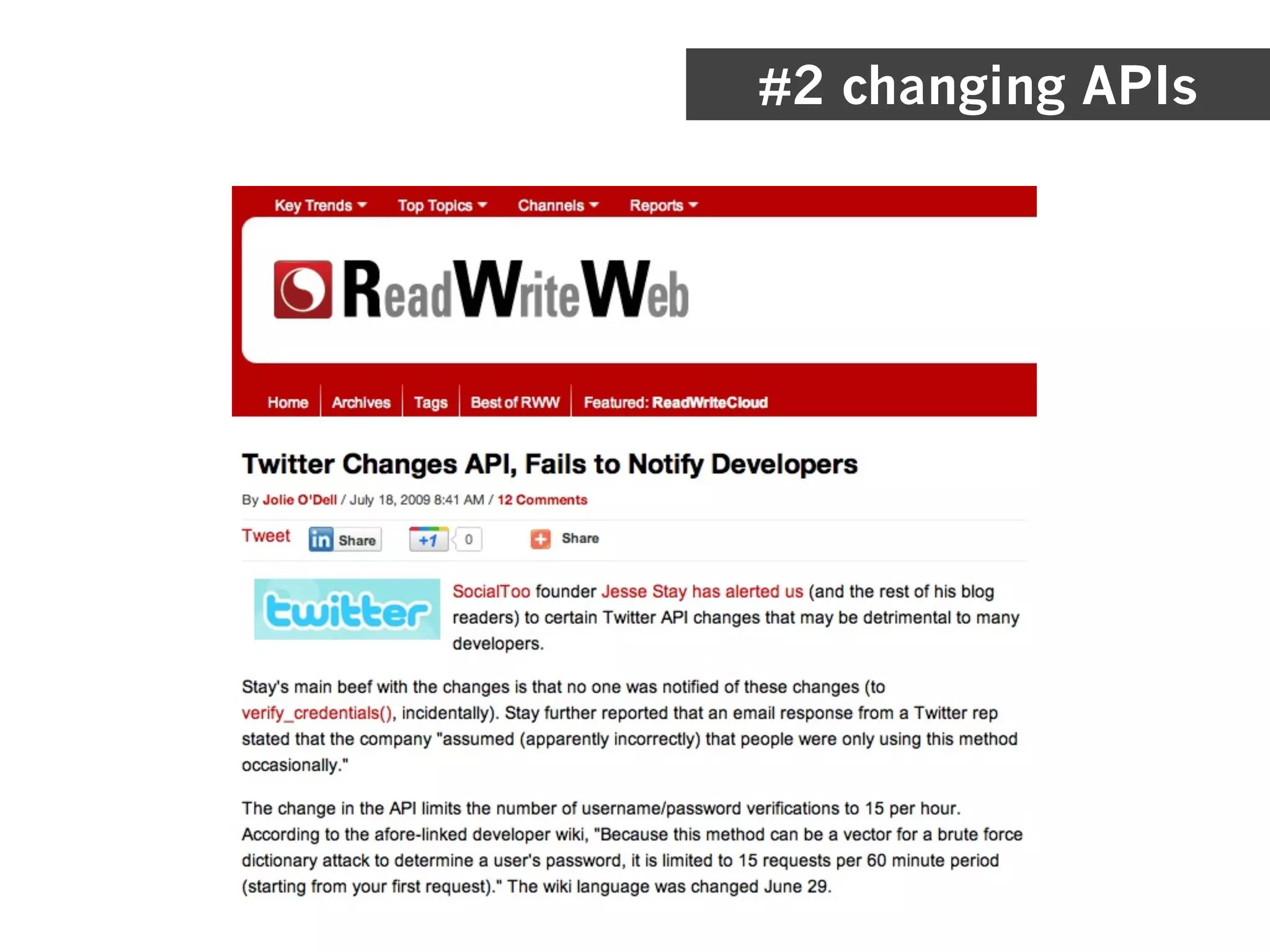 #2 changing APIs
 