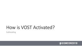 How is VOST Activated?
Subheading
 
