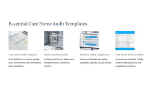 Set Up Care Home Audit Forms with eAuditor Audits & Inspections | PDF