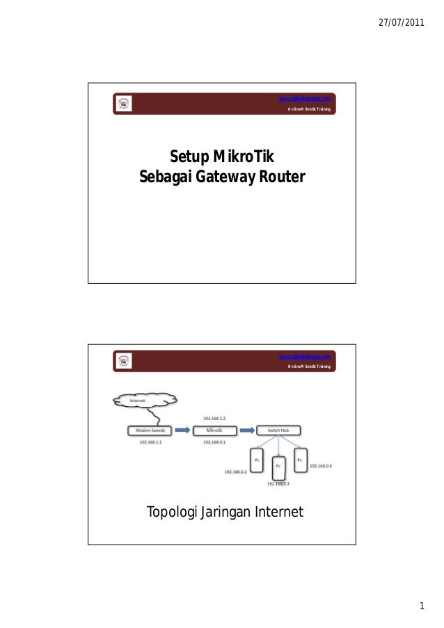 Konfigurasi Mikrotik Router  UrbandistrO