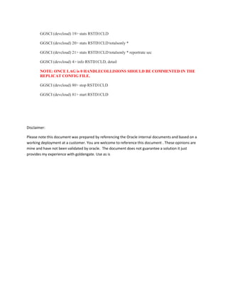 Setup oracle golden gate 11g replication | PDF