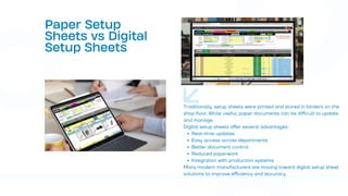 What Is a Setup Sheet and Why It Matters in Modern Manufacturing | PDF