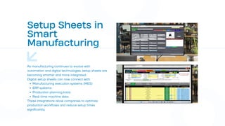 What Is a Setup Sheet and Why It Matters in Modern Manufacturing | PDF