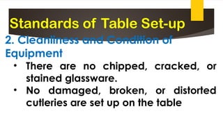 Table Class Cleanliness SET UP TABLES IN THE DINING AREA POWER POINTA.pptx
