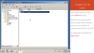 Setup windows server 2008 r2 create ou and users | PPTX