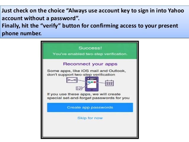 Setup Yahoo Mail Account Key
