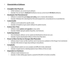 Software Intangible software engineering unit/chapter 1 for MCA | PPTX