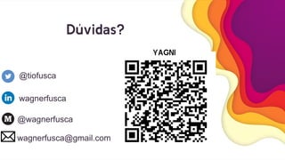 Dúvidas?
@tiofusca
wagnerfusca
@wagnerfusca
wagnerfusca@gmail.com
YAGNI
 