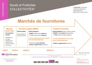 Fiche technique
                            Seuils et Publicités
                                                         ...
