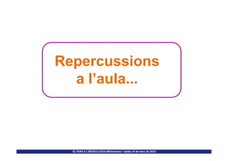 Repercussions
a l’aula...
EL TDAH A L’ESCOLA (Cicle SEUminaris)– Lleida 24 de març de 2015
a l’aula...
 