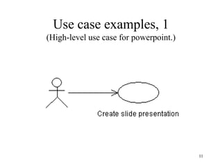 11
Use case examples, 1
(High-level use case for powerpoint.)
 