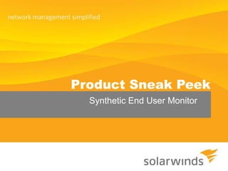 Product Sneak Peek Synthetic End User Monitor 