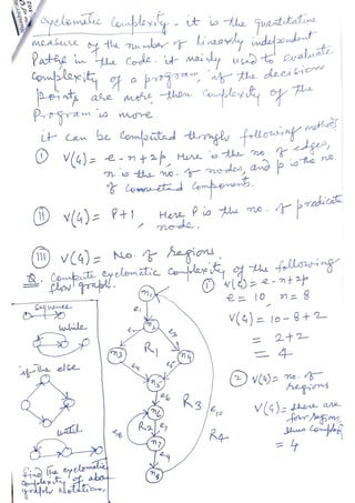 t le uaattalne
Opelemalt lopleyi
MeaswR t t mumos "k uneavy imdelouda
Pacte e Cole. 'maidy u t e y a l u a t e
Compay oa p
ase ase mt ho Coployy
Cn be lomleitad tngly f+low
V(G)=e -n+2f He 'oth m
t mo. des, and p
T R
na,
6 Cewwnaitd Comaemanb.
4) Hene
Po e mo. TdCa
o d e ,
(11 v(4)= No. agions
&. Copul yelemue Cerkae us floin
CL=
e -
nt2
= 8
1 0
CoReee e
VG)=lo - 8+2
umda
2+2
4
e l c e
(vC) 7.
1 V(G Monr aA
me lemfpla
(
 