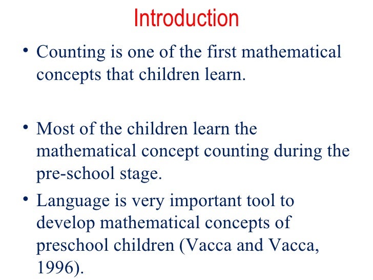 A study on counting patterns in preschool children