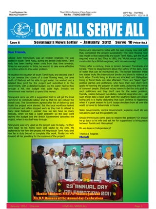 Sevalayas January 2012 News Letter