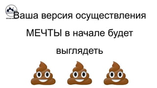 Ваша версия осуществления
МЕЧТЫ в начале будет
выглядеть
 