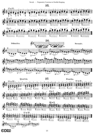 Sevecik preparatory exercises in double stopping op. 9 | PDF