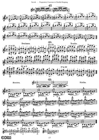 Sevecik preparatory exercises in double stopping op. 9 | PDF
