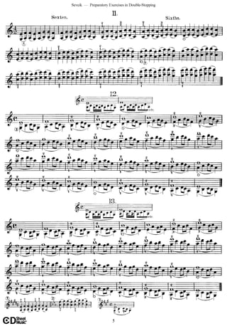 Sevecik preparatory exercises in double stopping op. 9 | PDF