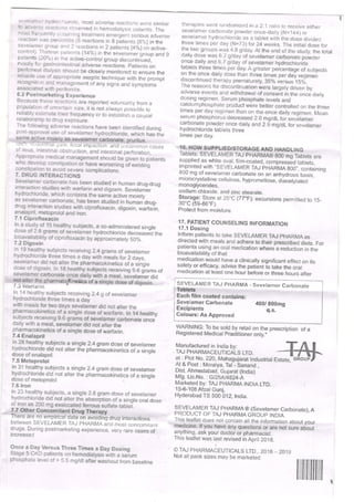 Sevelamer carbonate tablets 800mg taj-pharma